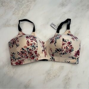 Torrid Floral Print Bra - Cream and Black